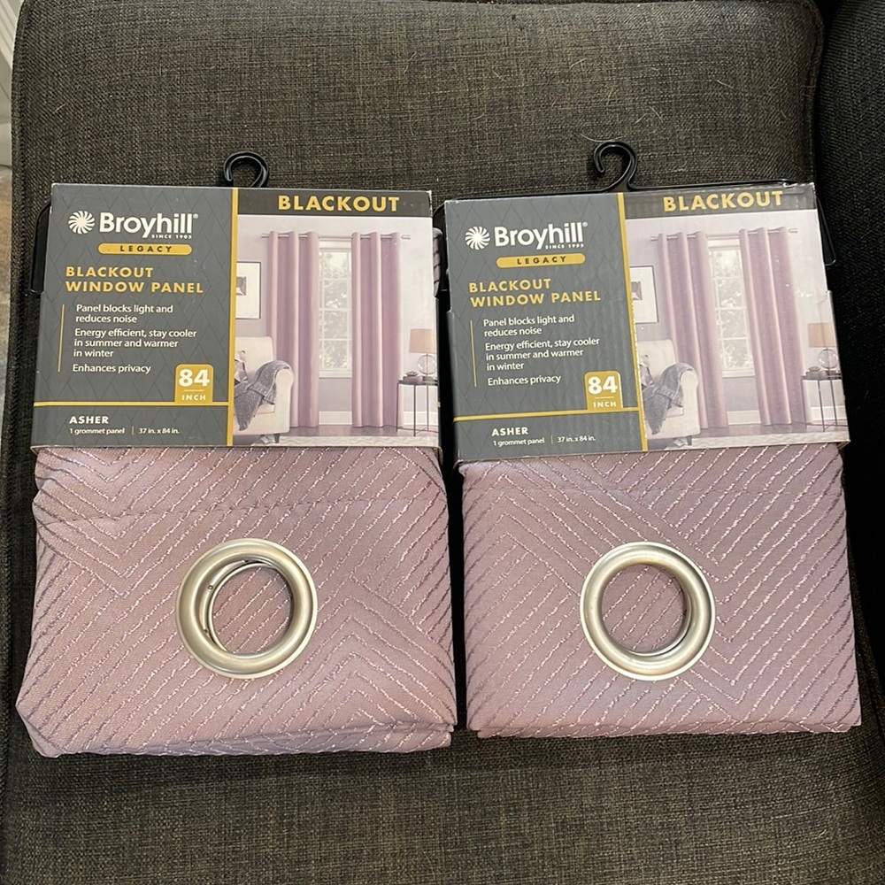 (2) Sets Of Broyhill Legacy Blackout Window Panel 84 In Ascher (Lavender Color)